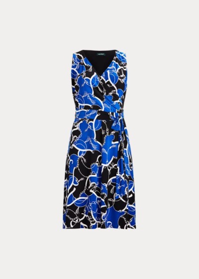 Women's Ralph Lauren Print Tie-Waist Midi Dresses | 032846BZV